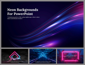 A slide deck of neon-themed backgrounds with striking light visuals, for presentations that require a modern aesthetic.