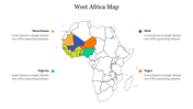 Map of West Africa highlighting Mauritania, Mali, Niger, and Nigeria with colored regions.