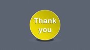 Thank you message inside a bright yellow circle, placed on a textured gray background.