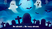 Attractive Blue Halloween Presentation Background Slide