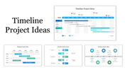 Collection of slide featuring different chart and graph styles in shades of blue and green.