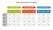 Creative Table Presentation Template For Your Needs