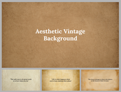 Collage of vintage-style background slides featuring textured brown paper with inspirational quotes in a classic font.