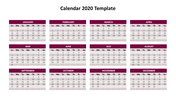 Editable Calendar 2020 Template For Presentation