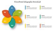 Colorful six petal flower shaped infographic with numbered sections, each linked to captions on the right.