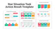 Grid of star template with vibrant designs, each illustrating the steps with colorful diagrams placed in a white background.