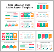 Grid of star template with vibrant designs, each illustrating the steps with colorful diagrams placed in a white background.