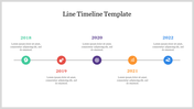 Horizontal timeline with key milestones from 2018 to 2022, each with icons and descriptive text.