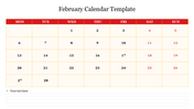 2023 February Calendar Template For Presentation