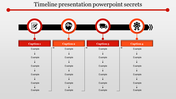 Timeline Presentation PowerPoint for Project Use with Four Nodes