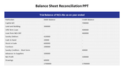 Table Of Balance Sheet Reconciliation PPT For Presentation