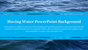 Blue themed wavy water backdrop slide featuring a placeholder text banner.