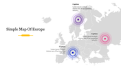 Simple Map Of Europe PowerPoint Presentation Template