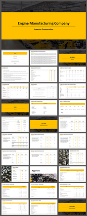 Engine Manufacturing Company Investor PPT and Google Slides