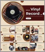 National Vinyl Record Day with an image of a vinyl record on a turntable, alongside text highlighting August 12.