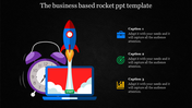 Our Predesigned Rocket PPT Template With Dark Background