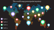 World Map PowerPoint Template & Google Slides With Pinpoints