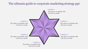 An infographic slide designed for corporate marketing showcasing key points in a star format with captions.