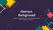 Set of abstract-themed slide deck backgrounds with geometric patterns, flowing shapes, and bright color schemes.