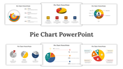 Multi-color pie chart slide deck showing data segments in various shades, each section labelled for visual comparison.