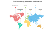 Best Continents Map PowerPoint Presentation Template