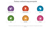 Multinoded Fantasy Continent Map PowerPoint Template