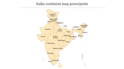 Map of India highlighting different states and neighboring countries, with placeholder labels.