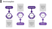 Best SWOT Template With Purple Color Slide Design 