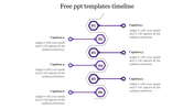 Use Free PPT Templates Timeline In Purple Color Slide