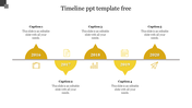 Effective Timeline PPT Template Free In Yellow Color