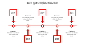 Stunning Free PPT Template Timeline In Red Color Slide