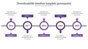 Downloadable Timeline Template PowerPoint With Purple