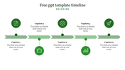 Best Free PPT Template Timeline In Green Color Slide