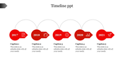 Our Predesigned Timeline PPT With Red Color Slide Design