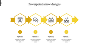 Editable PowerPoint Arrow Designs With Hexagon Model