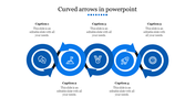 5 Steps Curved Arrows In PowerPoint Presentation