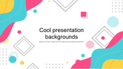 Vibrant abstract background slide with colorful shapes and patterns with text area.