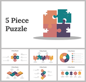 5 Piece Puzzle PowerPoint and Google Slides Themes