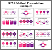 Collection of Star method slides with various designs, variety of shapes and color themes for visual engagement.