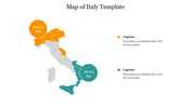 Editable Map Of Italy Template PPT Presentation Slides