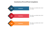 Three-step limitation template with blue, red, and orange sections with a text area.