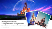 Collection of Disney-themed slides featuring a castle at night with motivational quotes in colourful backgrounds.