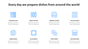 Get Catering Dishes Plan PowerPoint Template-Eight Node