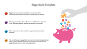 Illustration of a pink piggy bank with colorful icons being dropped in by a hand holding a puzzle piece.