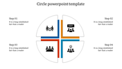 Fantastic Circle PowerPoint Template with Four Nodes