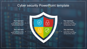 Cyber Security PowerPoint Template with Four Nodes