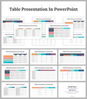 Table PowerPoint Presentation and Google Slides Templates