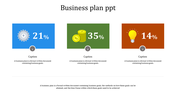 Complete Business Plan PPT Template with Three Nodes