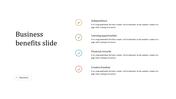 Business Benefits PowerPoint Template with Four Nodes