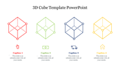 Four Node Best 3D Cube Template PowerPoint Presentation